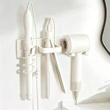 Wall-Mounted Hair Dryer Holder, Adhesive Curling Iron Rack, Hair Tool Storage Organizer, Suitable For Bathroom Curling Iron, Hair Dryer And Flat Iron, Salon Organization Solution, Small Space Solution, Portable Storage Box - A - View 10