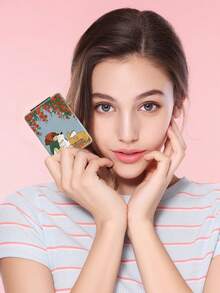 1PC Ins Illustration Series Portable Vanity Mirror, Foldable Lightweight Ultra-Thin Convenient Hand Mirror, Durable PU Leather, Suitable For Multiple Scenarios And All People, Rectangular Mirror, Pocket Mirror, Cartoon Portrait, Cat, Pumpkin, Flower Pattern Design, Exquisite And Delicate, Reliable Foldable Structure, Drop-Resistant, Easy To Carry, Handheld Makeup Mirror, 180° Flip Cover, Multi-Functional Mini Mirror, Compact Mirror, Mirrors, Daily, Holiday, Birthday, Valentine's Day - Multicolor - View 3