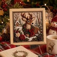 3D Christmas Fabric Punch Needle Embroidery Kit, Adult Handmade Fabric Punch Needle Embroidery Kit, Suitable For Beginners Christmas Craft Kit, Vintage Holiday Handmade Decoration, Comes With Simple Illustrated Guide - Multicolor - View 12