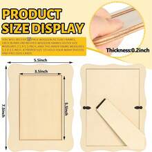 DIY Laser-Cut 6-Inch Wooden Rectangular Photo Frame With Hand-Painted Wavy Design - Holiday Gift - Multicolor - View 13