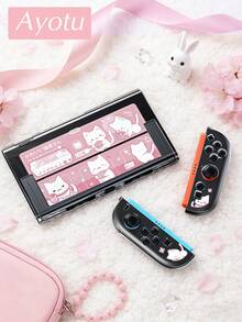 Ayotu Pink Cartoon Cat Game Console Pattern Protective Case, Compatible With Switch, Compatible With New Switch 2 (2025)/Switch NS/Switch OLED, Can Be Installed On Dock Without Removing Protective Case, Universal Game Controller Protective Cover, Switch Game Accessories, Anti-Drop, Anti-Slip, Anti-Scratch, Fashionable And Beautiful, Suitable For Autumn/Christmas/Back To School/Winter/Easter/Birthday Gifts And Other Occasions - View 5