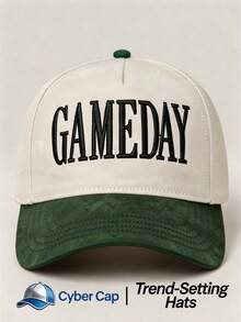 1pc Women's "GAMEDAY" Trucker Hat Adjustable Design Stylish Embroidered Five-Panel Cap Perfect For Casual Wear, Parties Travel - Color-block - Beige Leopard Print - View 7