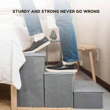 Dog Stairs With Storage And Adjustable Steps A Puppy, Small Or Medium Dog - Solid - View 6