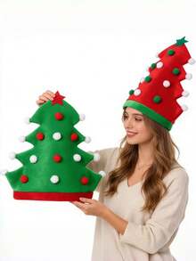 1PC Christmas Decoration, Creative Christmas Tree Hat, Party Hat, Holiday Hat, Christmas Party Decoration Hat. - Multicolor - View 7