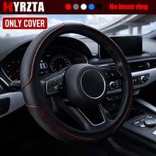 Universal Car Steering Wheel Cover, PU Leather With Double Stitching Design, No Inner Ring Embossing, Non-Slip Soft Comfortable Grip, Breathable Durable All-Season Steering Wheel Protector, Suitable For Sedan SUV Truck, Easy Installation Fashionable Car Interior Accessory - Multicolor - View 4