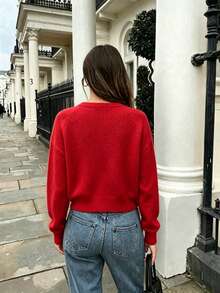 Women Cardigans - Red - View 4