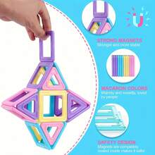 Magnetic Building Blocks Set, STEM Toys For Girls And Boys, Magnetic Tiles, Educational Magnetic Toy Blocks Gift For Kids, Halloween/Thanksgiving/Christmas Gift - Multicolor - View 11