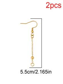 2pcs Stainless Steel Earring Hooks Wires Extension Chain Connector For DIY Dangle Ear Earrings Jewelry Hypoallergenic Findings Accessories - DIY Earrings - View 15