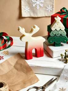 1/3pcs Christmas Silicone Candle Molds, Christmas Tree, Gingerbread Man, Reindeer Shapes, Easy Release And Reusable, DIY Aromatherapy Candles, Plaster, Epoxy Resin Casting Molds, Christmas Table Decor, Holiday Handmade Gift Making - Multicolor - View 4