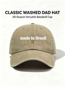 1PC Unisex Made In Brazil Printed Vintage Baseball Cap Adjustable Design Stylish Hiking Hat Perfect For Parties Travel Sun Protection And Everyday Use - Multicolor - View 7