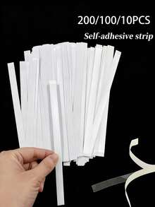 200/100pcs Self-Adhesive Tape Strips | Tear-Resistant Double-Sided Tape, Suitable For Arts & Crafts, Scrapbooking, Projects And Home Office Supplies, Durable PVC Material - Multicolor - View 1