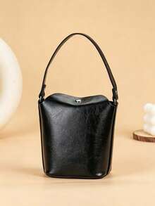 Personalized Custom Text Vintage PU Leather Mini Bucket Bag, Casual Handbag, Work Shopping Coin Purse - Multicolor - View 9
