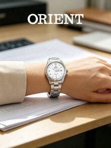 ORIENT Traditional Series Automatic Mechanical Women's Watch, White Dial With Numeric Markers, Dual Date, Stainless Steel Band, Minimalist Commuter Style, SNQ1T001WC - White - View 3