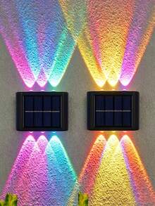 4件組太陽能壁燈 6-LED 太陽能圍欄燈 戶外雙頭防水花園燈，適用於庭院、別墅、陽台、花園、小徑、樓梯、泳池邊裝飾，營造溫馨氛圍 - 太陽能壁燈 - 查看 9