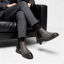Men's Casual Chelsea Boots, Business Commute Shoes - Dark Grey - View 7
