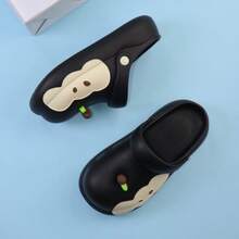 Women's Cute Apple Design Clogs, Soft Sole Non-Slip Slippers, Red Apple Cartoon Style, Beach Indoor Outdoor Sandals, Nurse Work Fashion Slides - Black - View 4