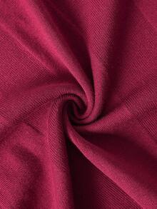 Men's Burgundy Airplane Collar Knit Polo Shirt, Business Casual Comfortable Top - Burgundy - View 6