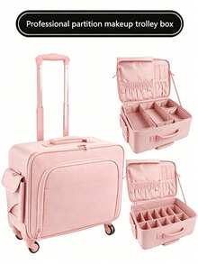 Professional Large Capacity Rolling Makeup Case, Eyelash Extension, Nail Art, Beauty Supplies Storage Box - Multicolor - View 7