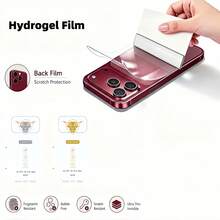 1 miếng dán bảo vệ mặt sau điện thoại Hydrogel mờ phủ toàn màn hình cho Apple 18 Series, phù hợp cho Apple 18 Pro / 18 Pro Max / 17 / 17 Pro / 17 Pro Max / Air Series, dán lưng tràn viền khung, siêu mỏng, chống rơi, miếng dán mềm - Trong sáng - Xem 8