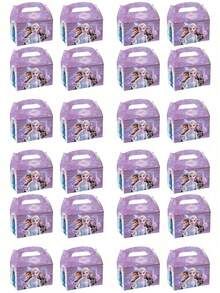12/24PCS Anime Theme Party Gift Frozen Princess Anna Gift Box Cartoon Anime Figure Image Party Festival Birthday Decoration Candy Portable Carton Gift Box - Multicolor - View 7