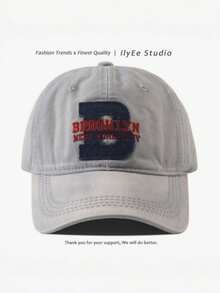 2026 Autumn/Winter New Vintage Washed Distressed Baseball Cap, Brooklyn New York Letter Patch Dad Hat, Unisex Adjustable Streetwear Cap - BROO Baseball Cap - View 7