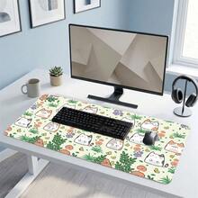 Cartoon Cat And Floral Pattern Gaming Mouse Pad, Non-Slip Rubber Desk Mat, Smooth Sliding Surface, Suitable For Computer Laptop Office Home, Cute Abstract Art Decor, Back To School Supplies - A - View 8