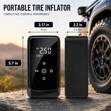 SUITU Tire Inflator Portable Air Compressor, Bike Pump, Air Pump For Car Tires 150PSI With Digital Pressure Gauge, Auto Shut-Off, Fast Inflation, Bike Tire Pump For Car, Motorcycle, Bike, Ball. 11.1V/DC12V 1300mAh - Wireless - View 10
