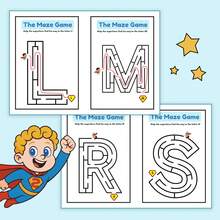 Alphabet & Shape Maze Activity Workbook For Kids, A-Z Letter Recognition, Shape Path Puzzles, Visual Tracking, Focus, Logic, Problem Solving, Brain Teaser Games, Screen-Free Early Learning For Home, Classroom & Travel - Maze Theme - View 9