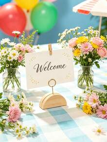 10/5/1pc Semi-Circular Table Clip, Elegant Tabletop Display Clip, Suitable For Wedding, Beach Party, Birthday, Garden Event, Restaurant, Fashion Design, Tabletop Decor, Table Arrangement, Office, Photo, Event Planning, Menu Table Clip - Seat Clip - View 3