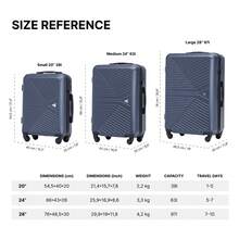 W WINGS Travel Suitcase Set 3 Pcs | Cabin, Medium And Large Hard Shell Luggage With TSA Lock, Telescopic Handle And Wheels - Navy Blue - View 6