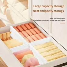5PCS (1 Divider + 4 Adhesive Pads) Adjustable Drawer Divider Set, With Plastic Divider, Suitable For Kitchen Utensils/Socks/Underwear/Desk Drawer Storage, Adjustable Drawer Divider, Heavy Duty Plastic Expandable Folding Storage Box, Drawer Space Partition, Adjustable Drawer Divider, Suitable For Deep/Shallow Drawers, Underwear, Socks Storage, Drill-Free Adjustable Drawer Storage, Expandable Storage Divider - Universal Drawer - View 6