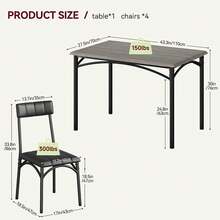 Dining Table & Chair Sets - Grey - View 2