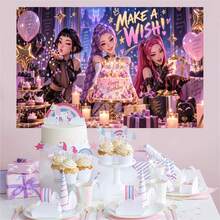 Official Licensed KPop Demon Hunters Party Decoration Set, Multiple Sizes Available, Birthday Party Decor, Christmas Photo Backdrop, Home Gathering Decoration, Holiday Party Supplies - Multicolor - View 10