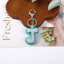 1pc Cute PU Alphabet Letter Keyring Wrist Lanyard Bag Pendant Halloween Party Travel Gift For Students Ladies Xmas - Multi-color 1 - View 14