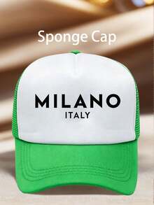 1pc Unisex MILANO Printed Mountain Climbing Hats Adjustable Design UV Protection Perfect For Outdoor Activities, Hiking, Sports, And Everyday Wear. - Multicolor - View 8