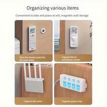 2pcs Magnetic Wall-Mounted Storage Rack Remote Control Holder Small Item Organizer No-Drill Installation (Single Piece Can Hold Up To 200g, Can Be Combined To Increase Capacity) - White - View 5