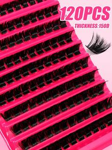 120/140/160/200pcs D Curl DIY Cluster False Eyelashes, Ultra Dense Long Cluster Lashes, Curled Single Lash, Thin Long Lashes, Manga Style Lashes, Suitable For Home Beginners, Thickened Brown False Eyelashes - D - View 10