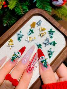 Beautizon Nailartlab 6-Grid Christmas Nail Accessories 3D Mixed Christmas Tree Nail Diamonds Cartoon Resin Wearing Nail Accessories - Multicolor - View 2