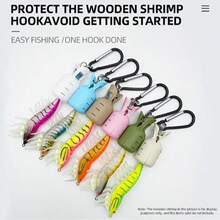 12pcs Set (6 Protective Covers + 6 Carabiners) Carabiner Squid Hook Covers, 3-Hook Set, Portable Accessory Kit, Outdoor Retractable Hanging Clips, Fishing Gear Accessories - Multicolor - View 3