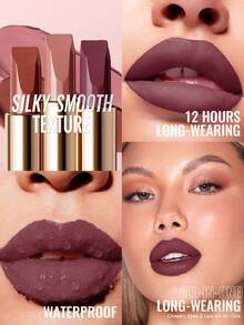 Pudaier 1pc Pink Nude Waterproof Non-Fading Lipstick, Suitable For All Skin Tones, Perfect Valentine's Day Gift For Her - 06 - View 5