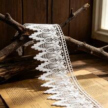 Retro Embroidered Lace Ribbon Tassel Lace Trim, 3.5 Inches Wide. Lace Decorative Technique. Suitable For DIY Embroidered Bed Skirts, Wedding Party Decorations, Jumpsuits, And Craft Decorations | Embossed Design | Decorative Item - Multicolor - View 9