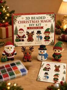 Christmas Bead Stringing Kit Set, Containing An Instruction Manual And A Set Of Handmade Materials. The Handmade Kit Is Suitable For Adults, Family Collaboration, Christmas Gifts, And Home Decorative Handcrafting. Handcrafting Set. - Sets - View 19