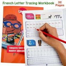 Lachilly 兒童法文寫作練習練習本,幼兒園學習玩具,法文字母描紅練習書,數字手寫練習本,計數數學練習練習本,法文語言發展活動工作表 - 彩色 - 查看 16
