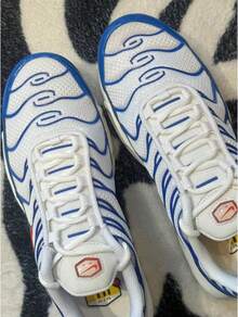 Nike Men Casual Athletic Shoes - White and Blue Color-blocking - View 3