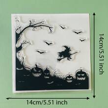 Halloween Spider Web Cat Witch Owl Pumpkin Clear Silicone Stamp,Vintage Gothic Reusable Transparent Seal For Scrapbooking Journal Card Making DIY Craft Decor Stamp - WS-2 - View 16