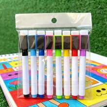 8pcs/16pcs Whiteboard Markers, Erasable Dry Erase Markers With Built-In Eraser, Random Colors, Erasable Colored Board Markers Chalkboard Pens; Suitable For Ceramic, Wood, Glass, Stationery - Whiteboard Marker - View 15