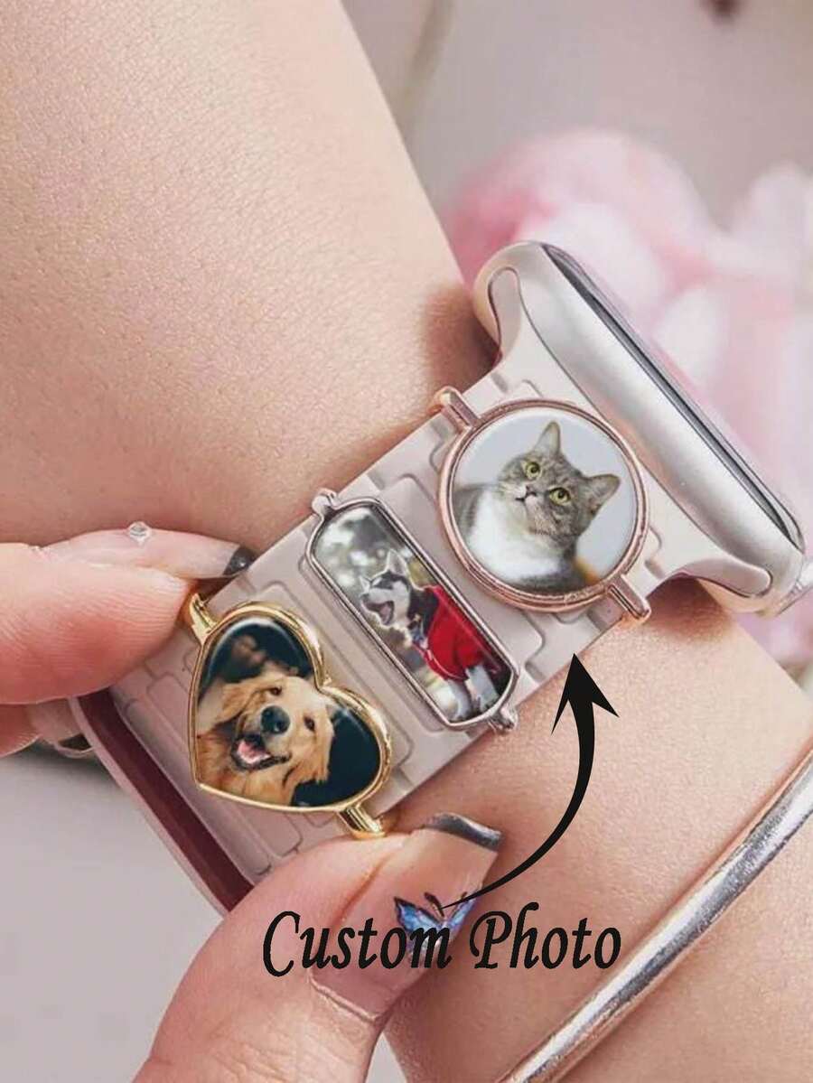 Gantungan Foto Personalisasi untuk Tali Jam Tangan, Aksesori Tali Jam Tangan dengan Gambar Kustom, Hadiah - MultiWarna - View 1