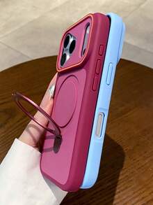 奢華雙色霧面磁吸手機殼，適用於 iPhone 18 Pro Max、17 Pro Max、17 Pro、17、16 Pro Max、16 Pro、16、15 Pro Max、15 Pro、15、14 Pro Max、14 Pro、14、13 Pro Max、13 Pro、13，支援無線充電，防震後蓋 - 櫻桃紅色 - 查看 5