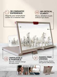 Phone Screen Magnifier, 10/12 Inch HD Display Screen Amplifier, Foldable Portable Design, 178° Wide Viewing Angle, Built-In Stand, Hands-Free Eye-Protection Viewing, Compatible With All Smartphones, Suitable For Watching Movies, Videos And Games, Essential For Home, Travel And Office Entertainment - Multiple Styles - View 7