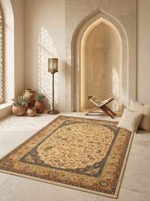 1PC Lion, Antelope, Flower & Bird Pattern Faux Cashmere Machine Washable Area Rug, Middle Eastern Persian Style European Classical Palace Rectangular Soft Carpet, Living Room Bedroom Home Decor, All Season Use, Aesthetic Home Decoration - Multicolor - View 5